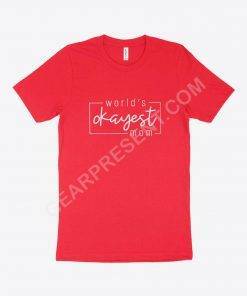 World’s Okayest Mom Women’s Jersey T-Shirt Made in USA