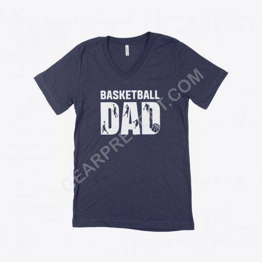 Basketball Dad Men’s Jersey V-Neck T-Shirt