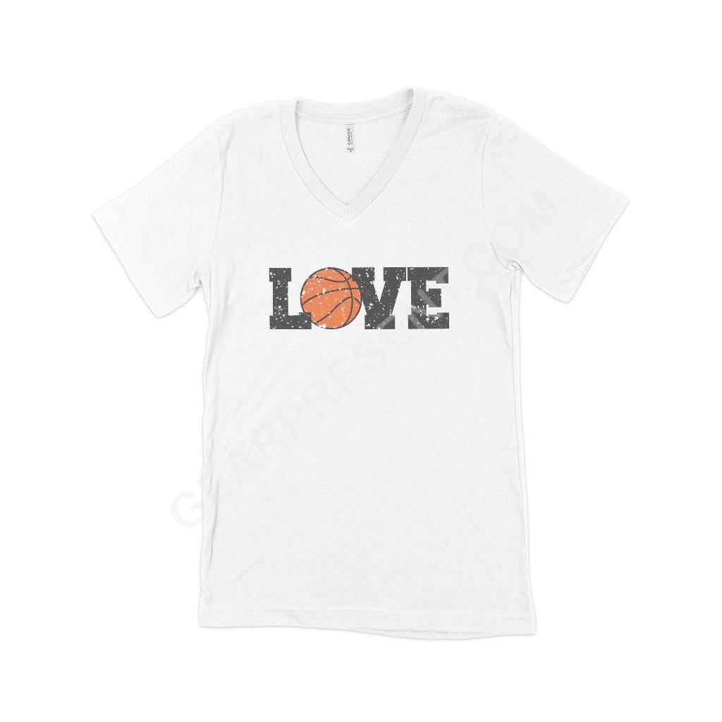 Basketball Love Unisex Jersey V-Neck T-Shirt - Gear Present