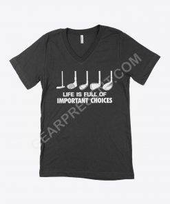 Important Choices Golf Unisex Jersey V-Neck T-Shirt