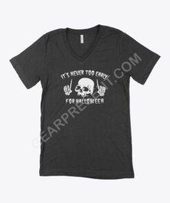 Skull Halloween Unisex Jersey V-Neck T-Shirt