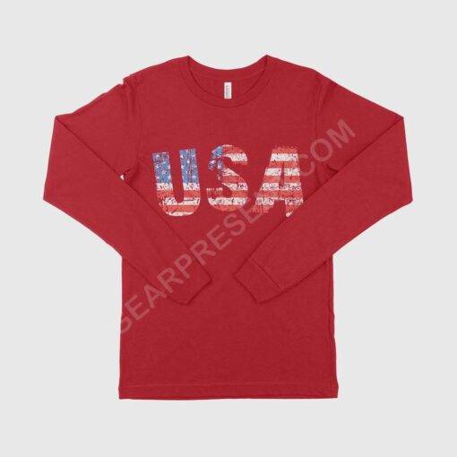 American Flag Men’s Long Sleeve Tee Shirt