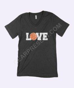 Basketball Love Unisex Jersey V-Neck T-Shirt 