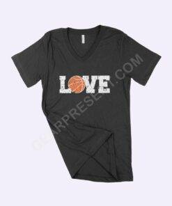 Basketball Love Unisex Jersey V-Neck T-Shirt 