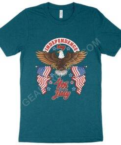 Heather Independence Day 4th of July T-Shirt – Independence Day T-Shirts – Patriotic USA T-Shirt 