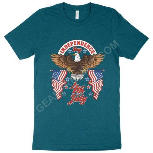 Heather Independence Day 4th of July T-Shirt – Independence Day T-Shirts – Patriotic USA T-Shirt