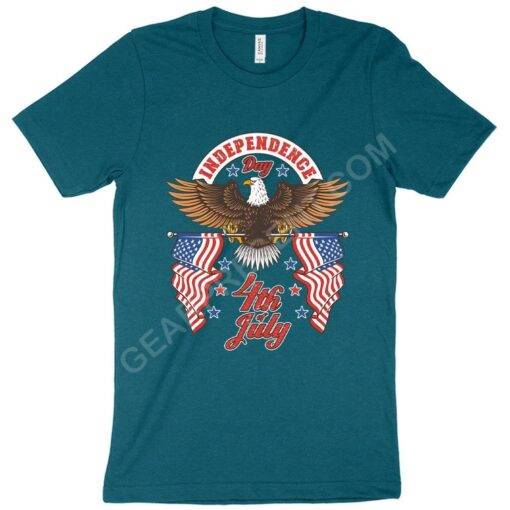 Heather Independence Day 4th of July T-Shirt – Independence Day T-Shirts – Patriotic USA T-Shirt