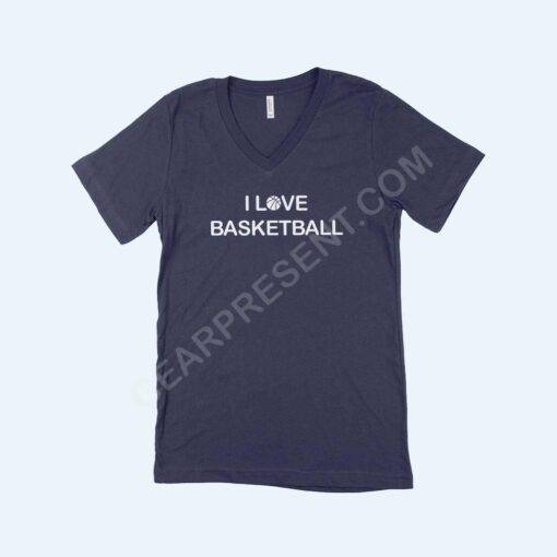 I Love Basketball Unisex Jersey V-Neck T-Shirt