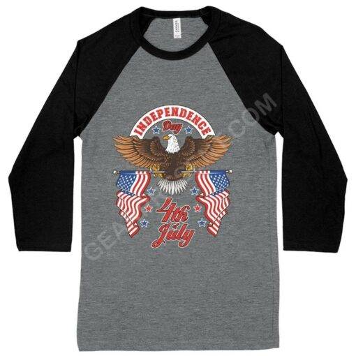 Independence Day 4th of July Baseball T-Shirt – Independence Day T-Shirts – Patriotic USA T-Shirt