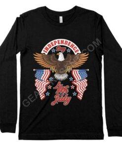 Independence Day 4th of July Long Sleeve T-Shirt – Independence Day T-Shirts – Patriotic USA T-Shirt 