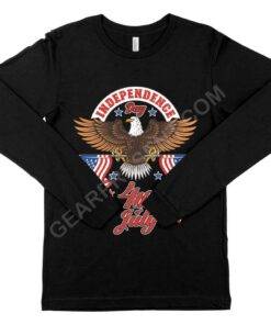 Independence Day 4th of July Long Sleeve T-Shirt – Independence Day T-Shirts – Patriotic USA T-Shirt 
