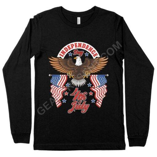 Independence Day 4th of July Long Sleeve T-Shirt – Independence Day T-Shirts – Patriotic USA T-Shirt