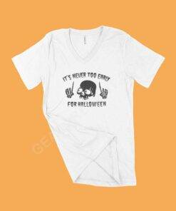 Skull Halloween Unisex Jersey V-Neck T-Shirt 
