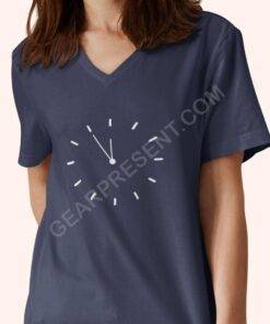 New Year Clock Unisex Jersey V-Neck T-Shirt 