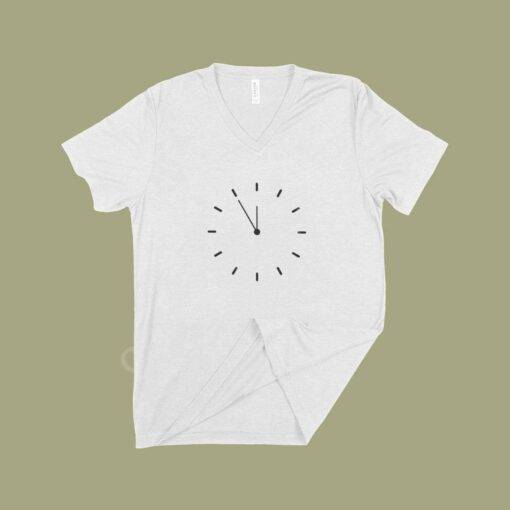 New Year Clock Unisex Triblend V-Neck T-Shirt