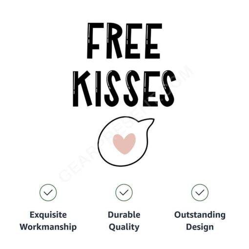 Free Kisses Pet Bandana Collar – Word Print Scarf Collar – Minimalist Dog Bandana
