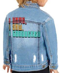 I Came I Saw I Conquered Toddler Denim Jacket – Cool Jean Jacket – Best Selling Denim Jacket for Kids