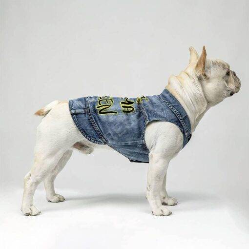 Drama Queen Dog Denim Vest – Funny Dog Denim Jacket – Themed Dog Clothing