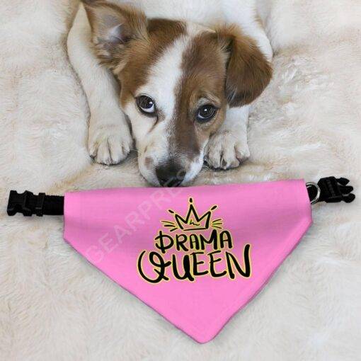 Drama Queen Pet Bandana Collar – Funny Scarf Collar – Themed Dog Bandana