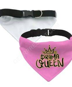 Drama Queen Pet Bandana Collar – Funny Scarf Collar – Themed Dog Bandana 