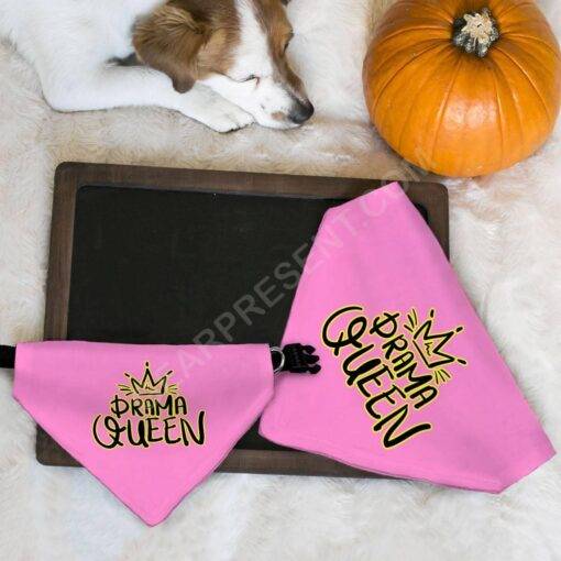 Drama Queen Pet Bandana Collar – Funny Scarf Collar – Themed Dog Bandana