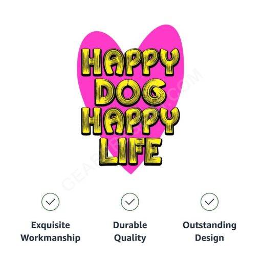 Happy Dog Happy Life Dog Denim Vest – Phrase Dog Denim Jacket – Art Print Dog Clothing