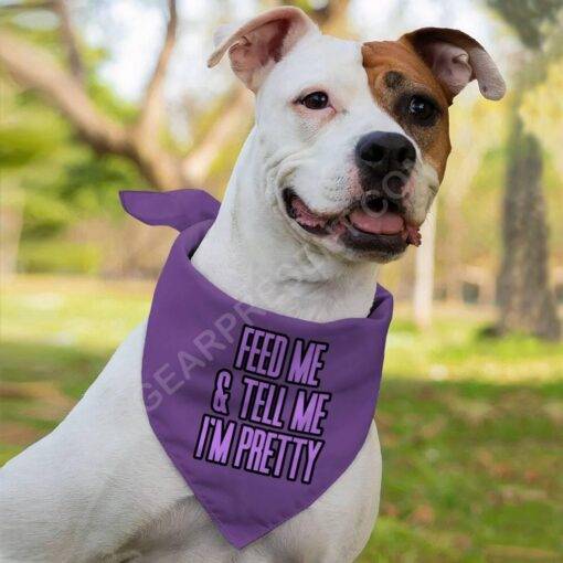 Feed Me Pet Bandana – Word Design Dog Bandana – Dog Theme Pet Scarf
