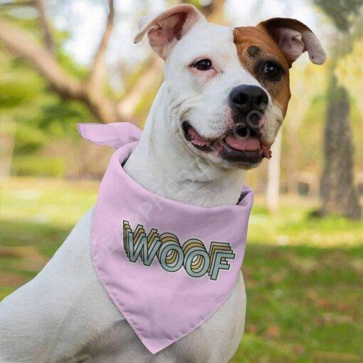 Woof Pet Bandana – Word Art Dog Bandana – Beautiful Pet Scarf