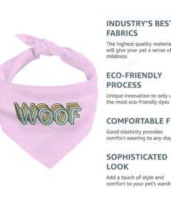 Woof Pet Bandana – Word Art Dog Bandana – Beautiful Pet Scarf 
