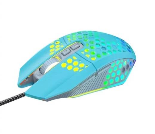 Unleashing Power with the Blue Comb Textured Gaming Mouse