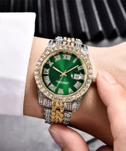 Emerald Face Wristwatch Date Function