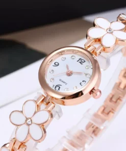 Beauty Rose Flowery Bracelet Wristwatches for Women