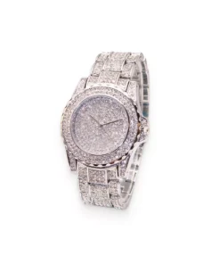Glamour Silver Faux Diamond Wristwatches