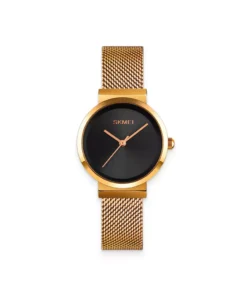 Elegant Gold & Black Steel Women’s Wrist Watches