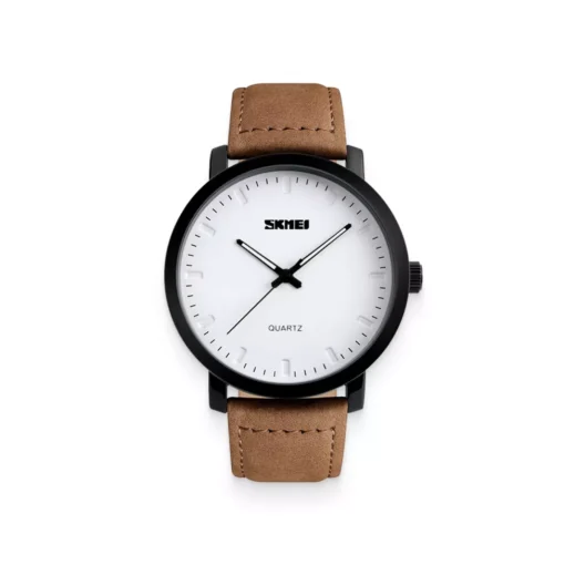 Classic Men’s Brown Leather Quartz Wrist Watch