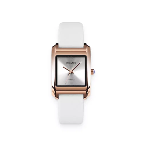 Fashionable Classic Style White Leather Belt Ladies Wrist Watch