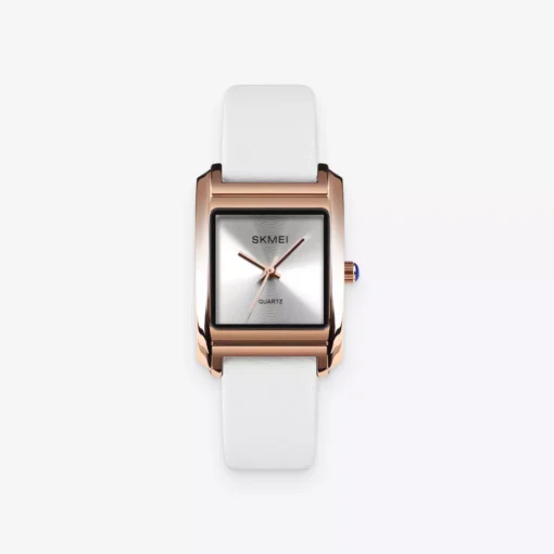 Elegant White Leather Belt Ladies Wrist Watch