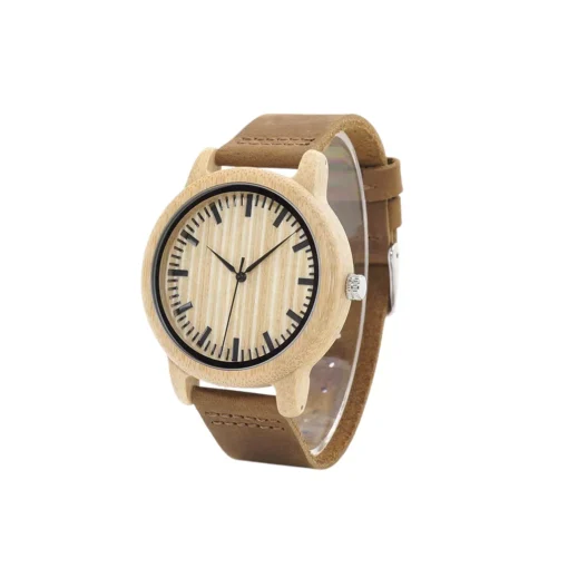 Authentic Leather and Wood Vintage Wooden Watch