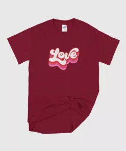 Retro Love Heavy Cotton Valentine Shirt for Women