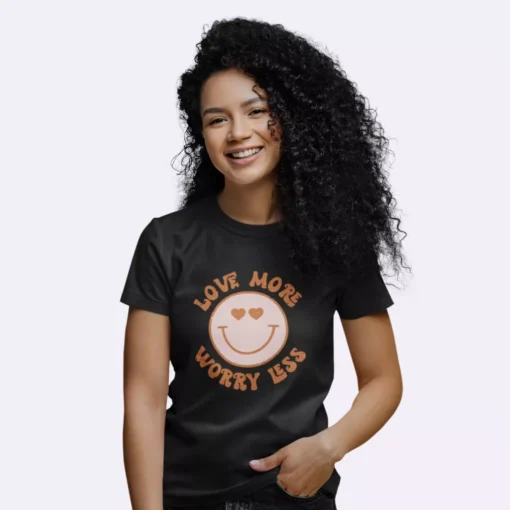 Cute Love More Worry Less Valentine T-Shirt