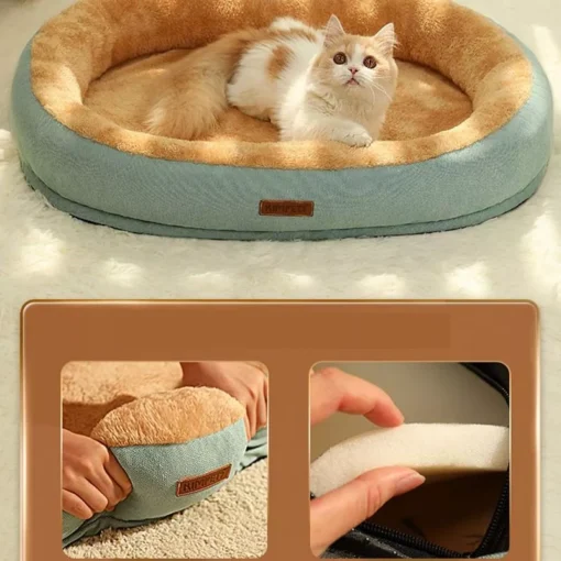 Cozy Comfort Cotton Pet Bed for Cats and Small Dogs