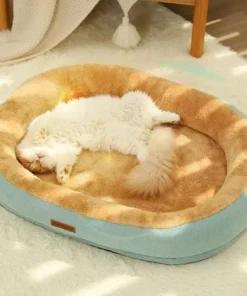 Cozy Comfort Cotton Pet Bed for Cats and Small Dogs