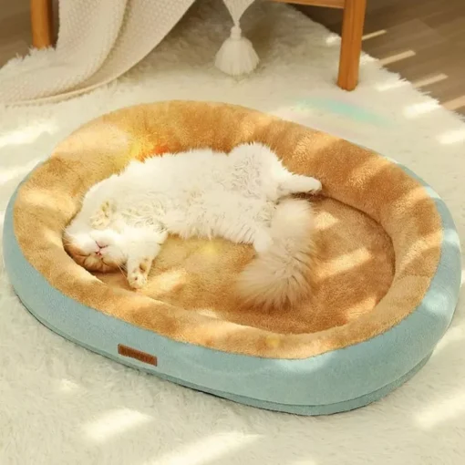 Cozy Comfort Cotton Pet Bed for Cats and Small Dogs