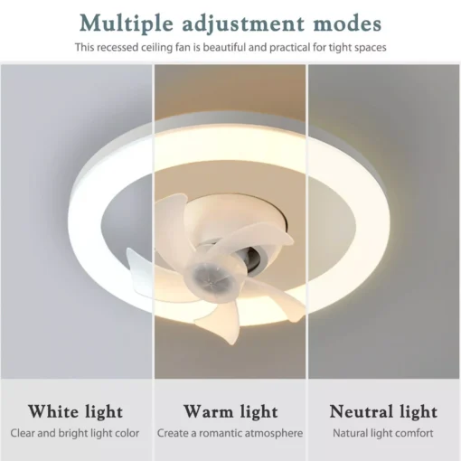 Multiple Adjustment Modes of Elegant LED Ceiling Fan Light