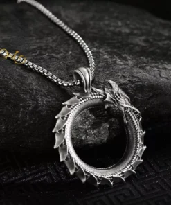 Vintage Dragon Charm Necklace