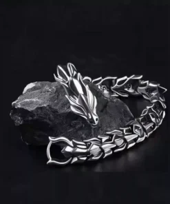 White Silver Dragon Bracelet