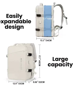 Expandable 40L Travel & Hiking Backpack with USB & Waterproof Features