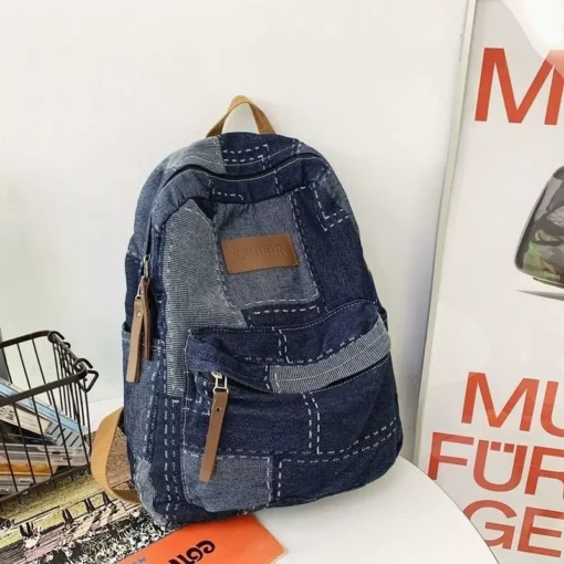 Chic Vintage Denim Backpack