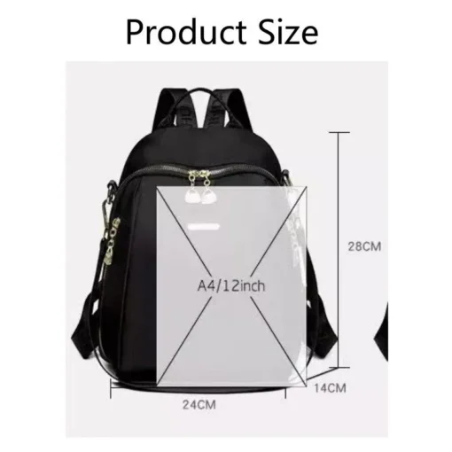 High-Capacity Waterproof Female Backpack – Stylish College and Travel Essential