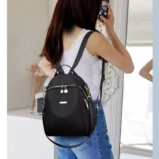 High-Capacity Waterproof Female Backpack – Stylish College and Travel Essential